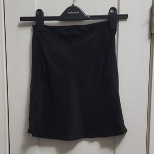 Bandier silk mini skirt size xxs in washed black